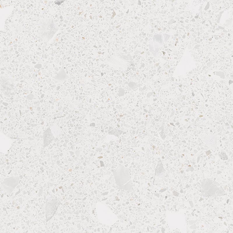 Carrelage imitation terrazzo et granito fond blanc poli brillant, 79.3x79.3cm rectifié, arcamiscella nacar