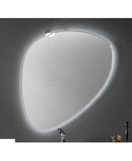 Miroir salle de bain, contemporain, ovale, avec éclairage, sans interupteur 90.3x98.5x2.6cm, compo rock1 4141