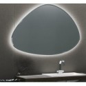 Miroir contemporain salle de bain, ovale, avec éclairage sans interupteur, 111.8x80x2.6cm, comp rock3 4143