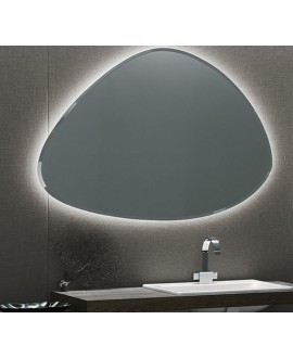 Miroir contemporain salle de bain, ovale, avec éclairage sans interupteur, 111.8x80x2.6cm, comp rock3 4143