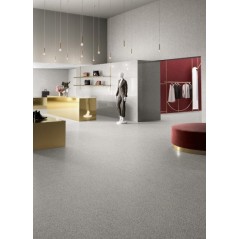 Carrelage effet terrazzo et granito, magasin, XXL 120x120cm rectifié, santanewdeco grey mat