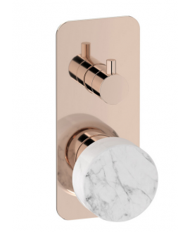 Mitigeur encastré douche 3 voies avec inverseur, marbre blanc: chromé, blanc mat, noir mat, or, or rose, nickel brossé IM312