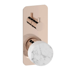 Mitigeur encastré douche 3 voies avec inverseur, marbre blanc: chromé, blanc mat, noir mat, or, or rose, nickel brossé IM312