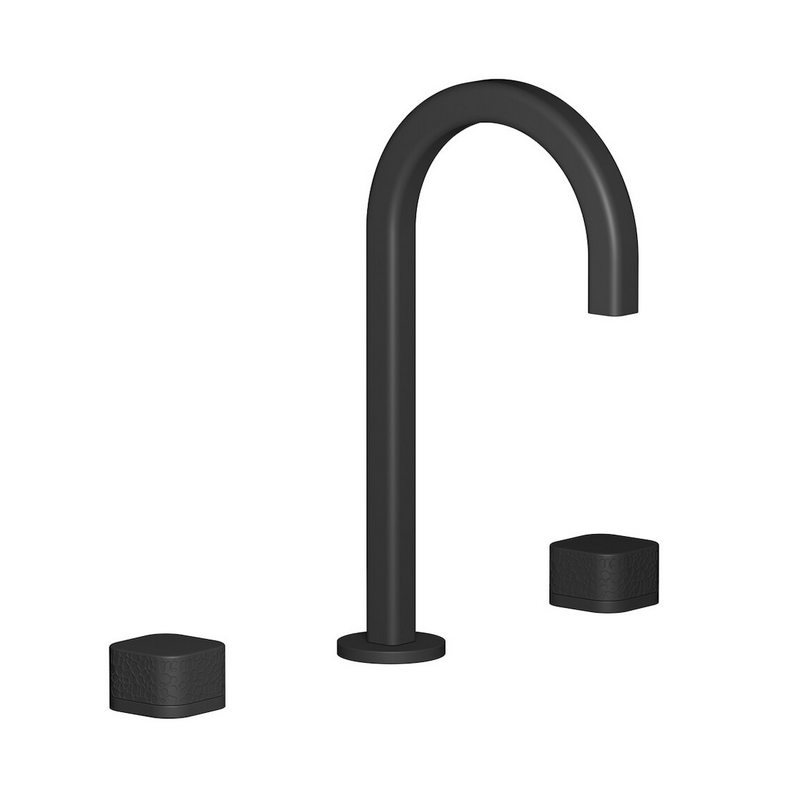 Mitigeur lavabo, 3 trous, avec bec 90°, et levier corail: chromé, noir mat, or, or rose, nickel brossé EO392_4