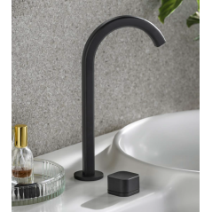 Mitigeur lavabo, 2 parties, avec bec 60°, et levier lisse: chromé, noir mat, or, or rose, nickel brossé EI394_1