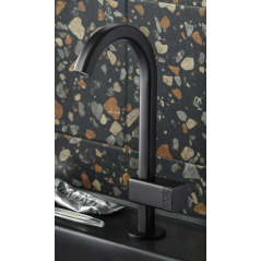 Mitigeur lavabo hydroprogressif avec bec 60°et levier corail: chromé, noir mat, or, or rose, nickel brossé EO200_2