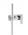 Partie extérieure pour mitigeur de douche encastré à 2 voix avec douchette: chromé ou noir mat EWN313