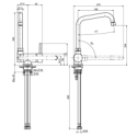 mitigeur évier moderne avec bec abattable chromé F7009CR