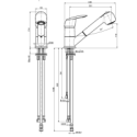 mitigeur évier moderne avec bec abattable chromé F7009CR