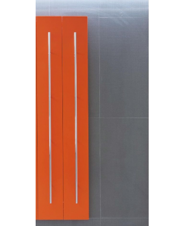 Sèche-serviette radiateur électrique design salle de bain contemporain Anteso V orange mat avec une barre chromée