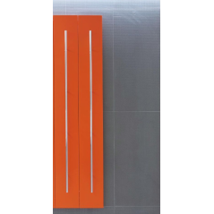 Sèche-serviette radiateur électrique design salle de bain contemporain Anteso V orange mat avec une barre chromée