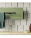 Sèche-serviette radiateur eau chaude design Anteso H vert mat avec une barre blanc mat