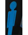 Sèche-serviette radiateur électrique design contemporain Antoreste silhouette homme bleu clair mat 172x34cm
