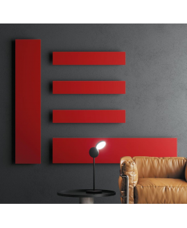 Radiateur électrique rectangulaire rouge, noir, blanc mat et blanc brillant vertical ou horizontal Antavola 121x35cm