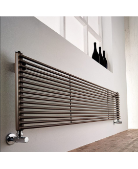 Radiateur eau chaude design horizontal moderne brun, noir, rouge, bleu, blanc mat 39.2x120cm antAO13S