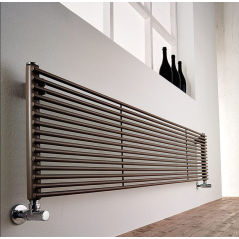 Radiateur eau chaude design horizontal moderne brun, noir, rouge, bleu, blanc mat 39.2x120cm antAO13S