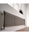 Radiateur eau chaude design horizontal moderne brun, noir, rouge, bleu, blanc mat 39.2x140cm antAO13S