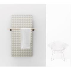 Sèche-serviette radiateur eau chaude design avec ou sans porte-serviette 82x61cm et 123x61cm antWaffle V crème