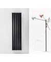 Radiateur eau chaude vertical contemporain moderne brun, noir, blanc mat 150x36cm antTTO