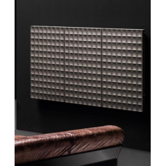 Radiateur eau chaude contemporain 61x82cm 754w/50°, gris mat, noir mat , blanc mat antWaffle O gris