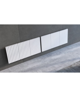 Radiateur eau chaude contemporain 61x123cm, 1100w/50°, gris mat, noir mat , blanc mat antWaffle O gris