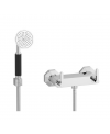 Mitigeur de douche art-déco externe avec flexible et douchette: chromé, or, or rose, or pâle, platine BL350