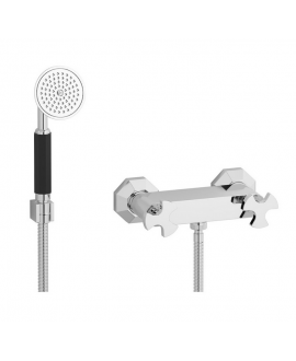 Mitigeur de douche art-déco externe avec flexible et douchette: chromé, or, or rose, or pâle, platine BT350