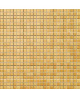 Mosaique jaune orangé brillant, sol et mur, 1.2x1.2cm et 2.5x2.5cm apanthologia 29 sur trame 30x30cm