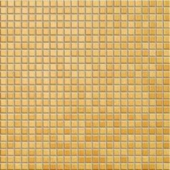 Mosaique jaune orangé brillant, sol et mur, 1.2x1.2cm et 2.5x2.5cm apanthologia 29 sur trame 30x30cm