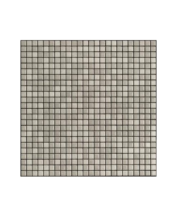 Mosaique gris clair brillant, nuancé, sol et mur, salle de bain, 1.2x1.2cm et 2.5x2.5cm apanthologia 9 sur trame 30x30cm