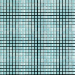 Mosaique bleu clair brillant, nuancé, sol et mur, salle de bain, 1.2x1.2cm et 2.5x2.5cm apanthologia 17 sur trame 30x30cm