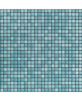 Mosaique bleu brillant, nuancé, sol et mur, salle de bain, 1.2x1.2cm et 2.5x2.5cm apanthologia 18 sur trame 30x30cm