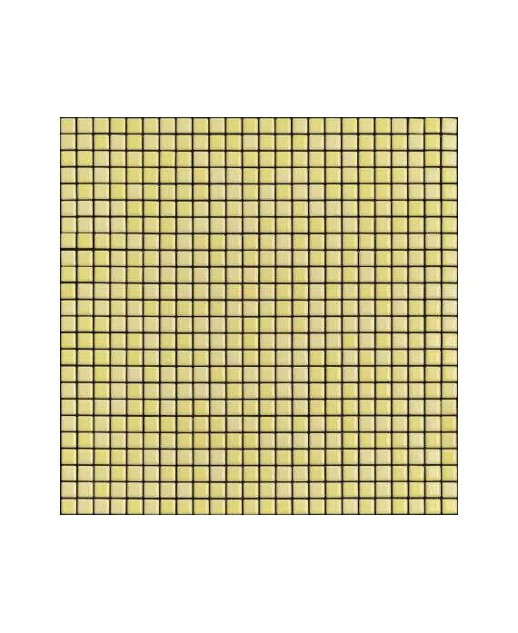 Mosaique jaune citron brillant, nuancé, sol et mur, salle de bain, 1.2x1.2cm et 2.5x2.5cm apanthologia 19 sur trame 30x30cm