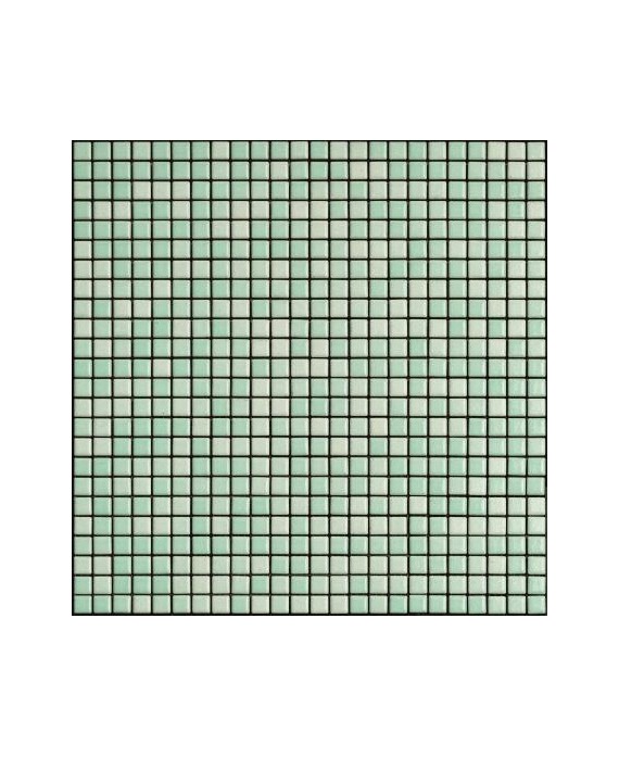 Mosaique vert clair brillant, nuancé, sol et mur, salle de bain, 1.2x1.2cm et 2.5x2.5cm apanthologia 21 sur trame 30x30cm