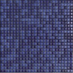 Mosaique bleu foncé brillant, nuancé, sol et mur, salle de bain, 1.2x1.2cm et 2.5x2.5cm apanthologia 24 sur trame 30x30cm