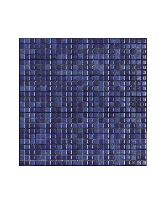 Mosaique bleu foncé brillant, nuancé, sol et mur, salle de bain, 1.2x1.2cm et 2.5x2.5cm apanthologia 24 sur trame 30x30cm