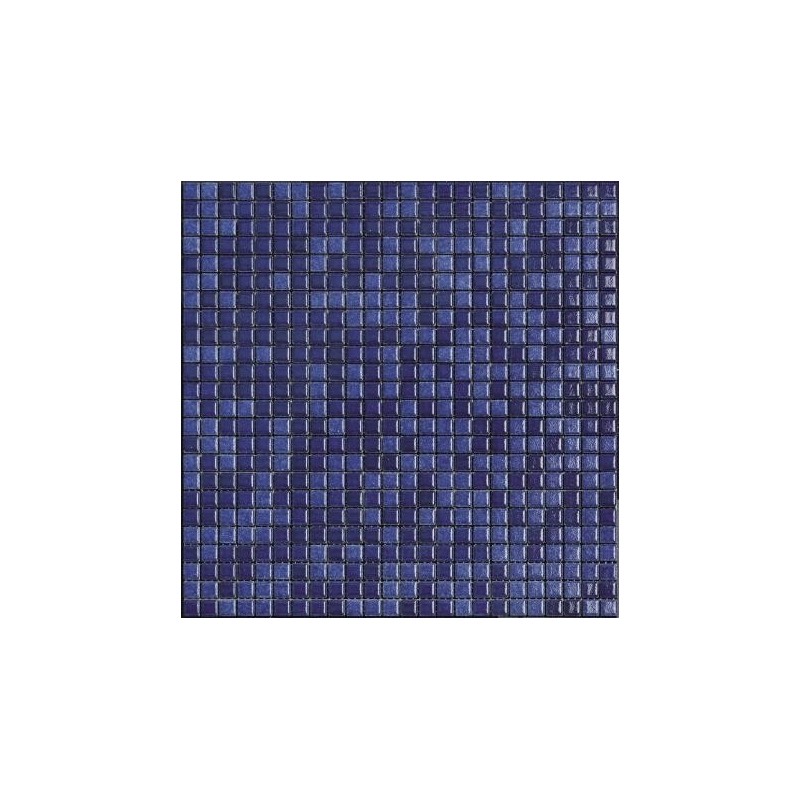 Mosaique bleu foncé brillant, nuancé, sol et mur, salle de bain, 1.2x1.2cm et 2.5x2.5cm apanthologia 24 sur trame 30x30cm