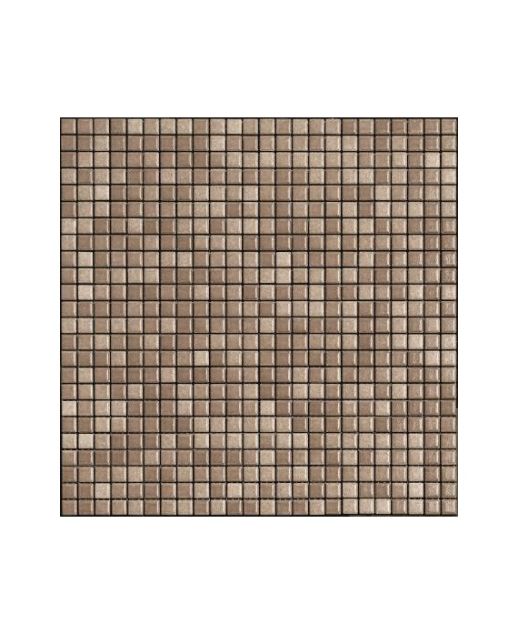 Mosaique marron brillant, nuancé, sol et mur, salle de bain, 1.2x1.2cm et 2.5x2.5cm apanthologia 27 sur trame 30x30cm
