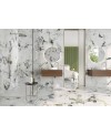 Carrelage imitation marble veiné vert et blanc brillant rectifié 60x120cm, 120x120cm, Géooyama green