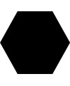 Carrelage hexagone blanc noir, promotion, 25.8x29cm geosolid black