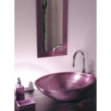 miroir avec cadre en verre décoré couleur lilla 30x110cm