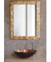 miroir avec cadre en verre décoré kimono 70x90cm