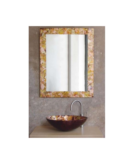 miroir avec cadre en verre décoré kimono 70x90cm