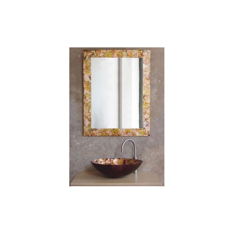 miroir avec cadre en verre décoré kimono 70x90cm