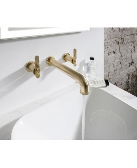 Mitigeur lavabo design contemporain de salle de bain encastré couleur or pâle IB B2306II