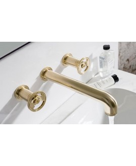 Mitigeur lavabo design contemporain de salle de bain encastré couleur or pâle IB B1306II