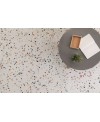 Carrelage ciment terrazzo véritable granito grand format Siena 60x60x2cm fond blanc