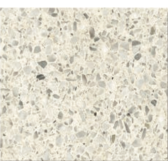 Carrelage terrazzo veritable BLANC brillant 60x60x2cm D MILKY WAY.