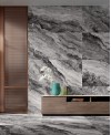 Carrelage imitation marbre noir mat rectifié 60x120cm, 30x60cm, santamystic dark