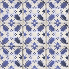 Carrelage imitation carreau ciment bleu 15x15x0.9cm, R10 apecaleta village